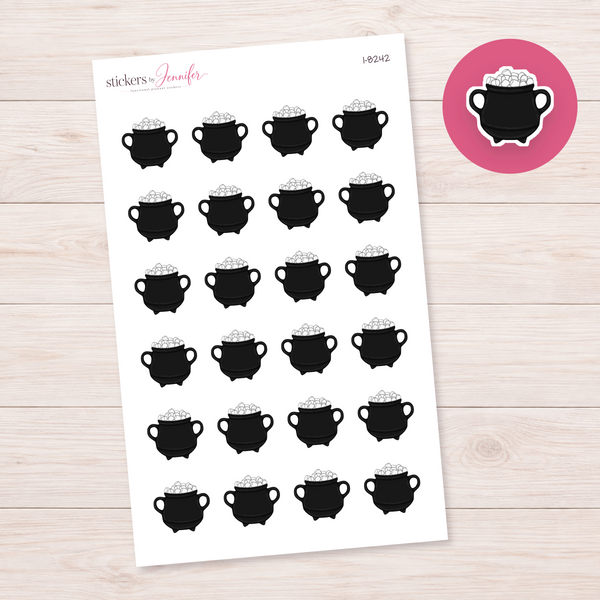 Black Cauldron Cocoa Planner Stickers | I-8242