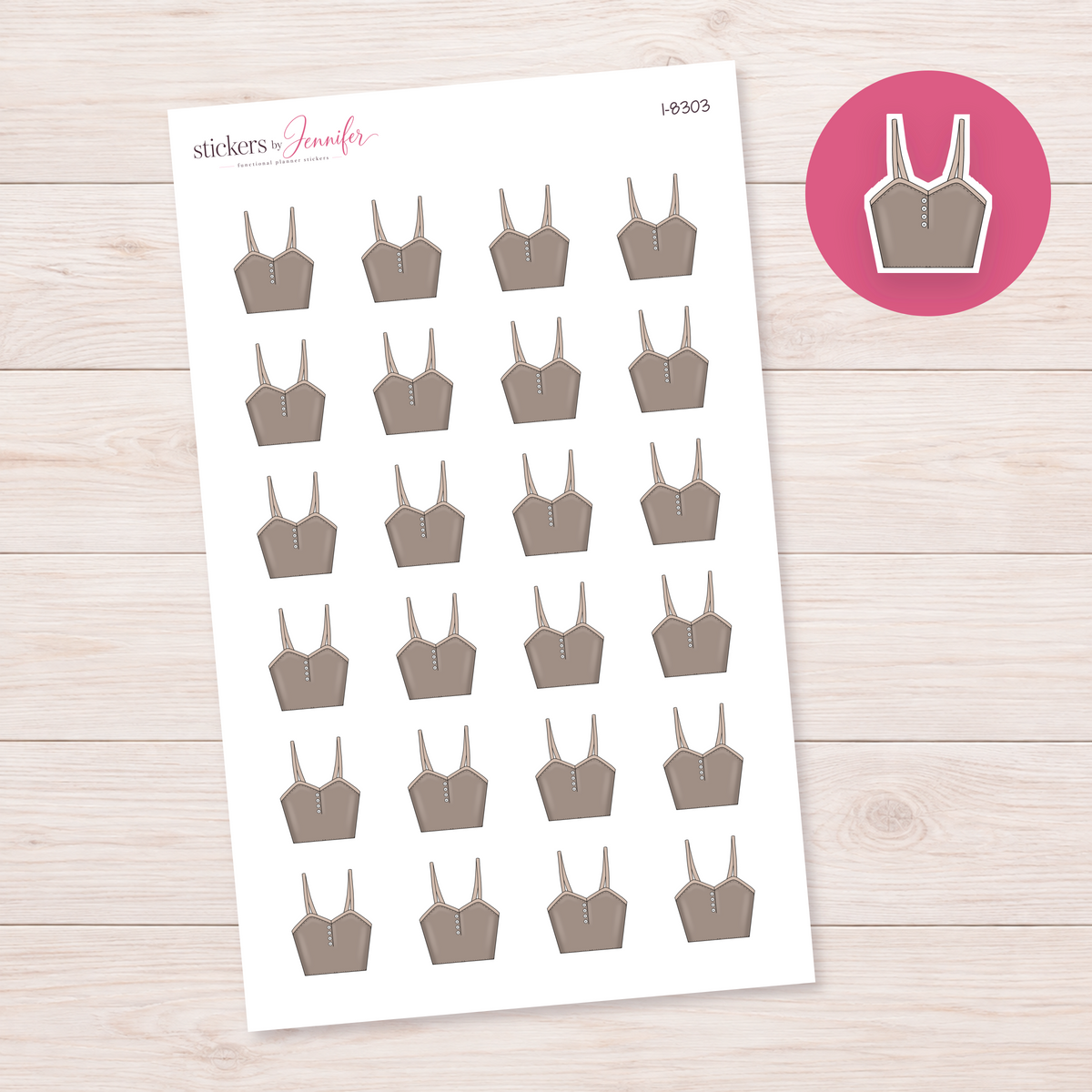 Neutral Camisole Planner Stickers | I-8303