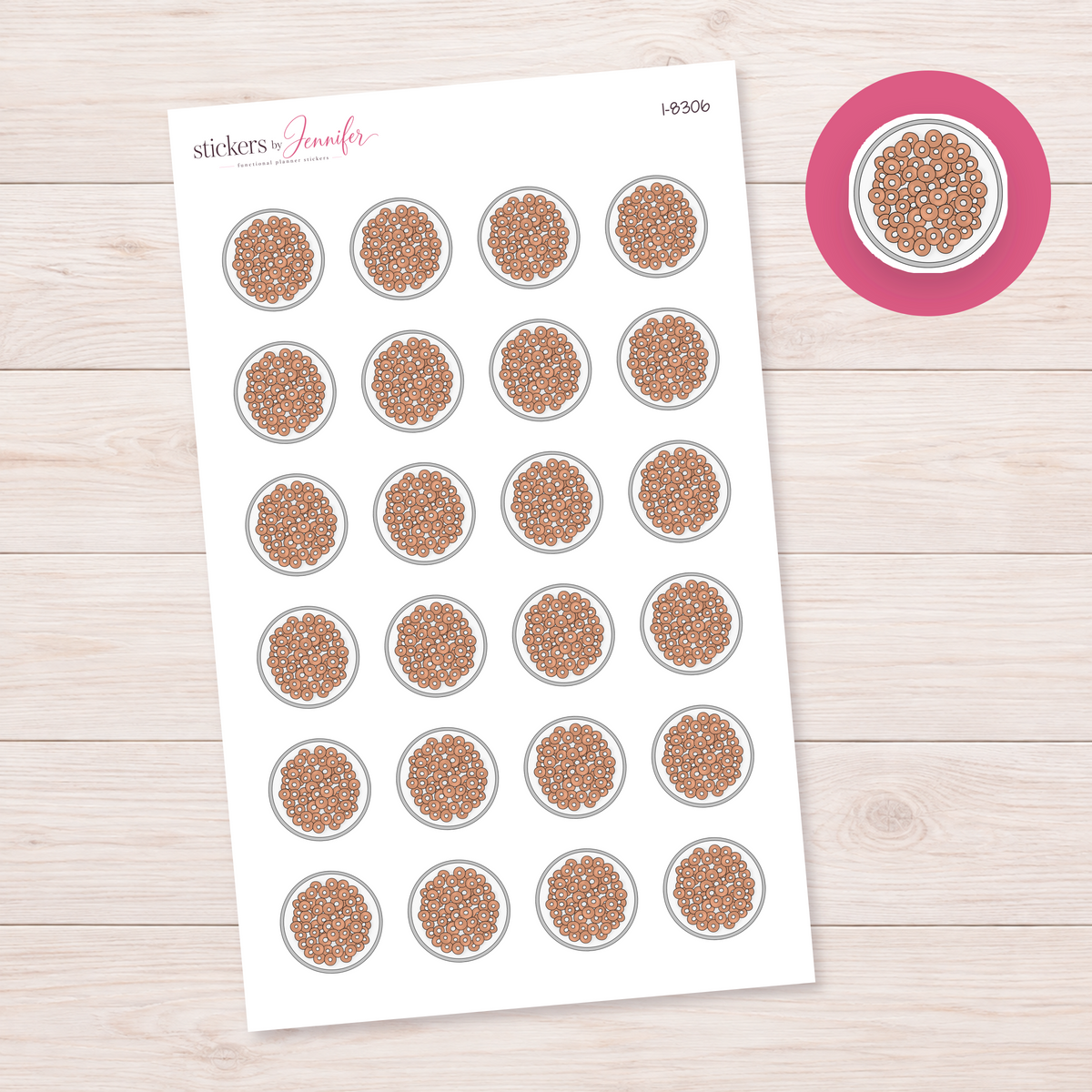 Ring Cereal Bowl Planner Stickers | I-8306