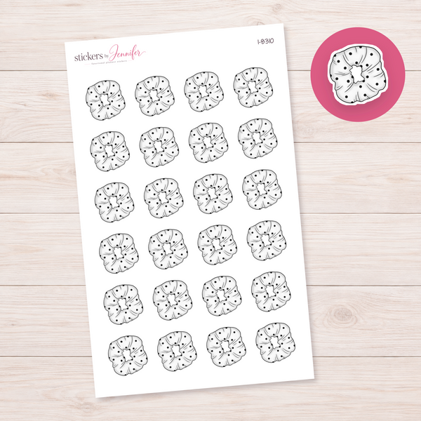 White Polka-Dot Scrunchie Planner Stickers | I-8310