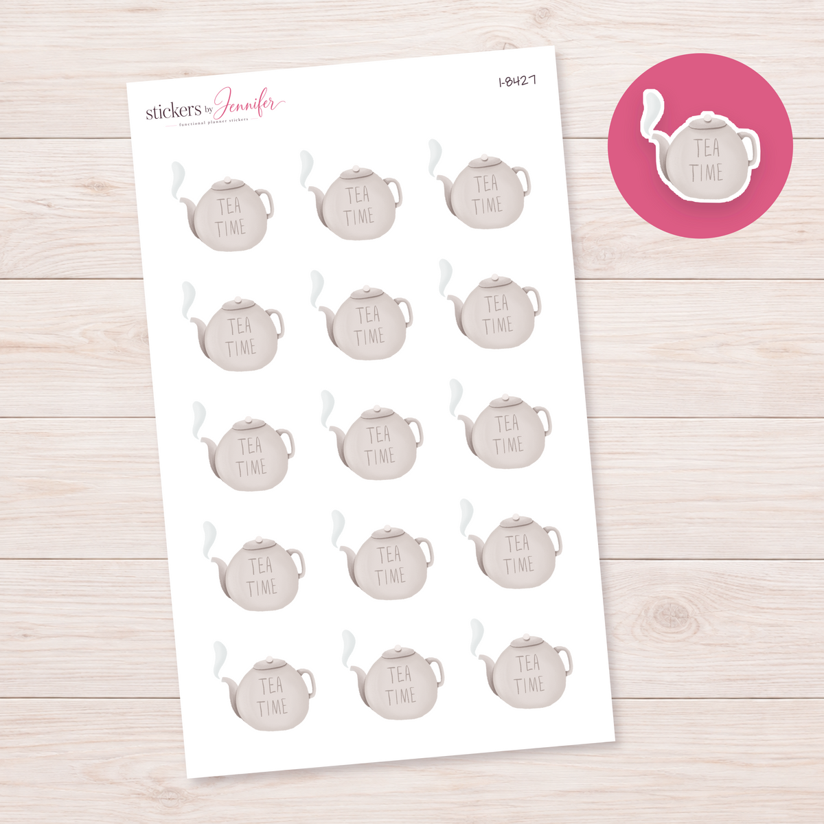 Tea Time Teapot Planner Stickers | I-8427