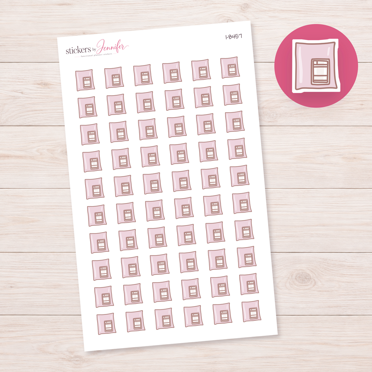 Pink Mailer with Shipping Label Planner Stickers | I-8457