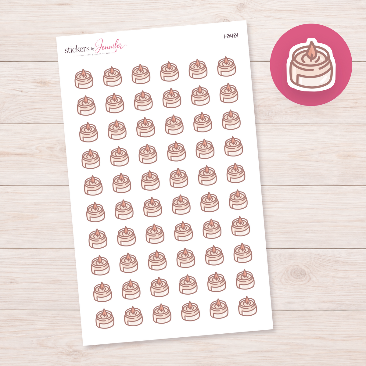 Lit Jar Candle Planner Stickers | I-8481