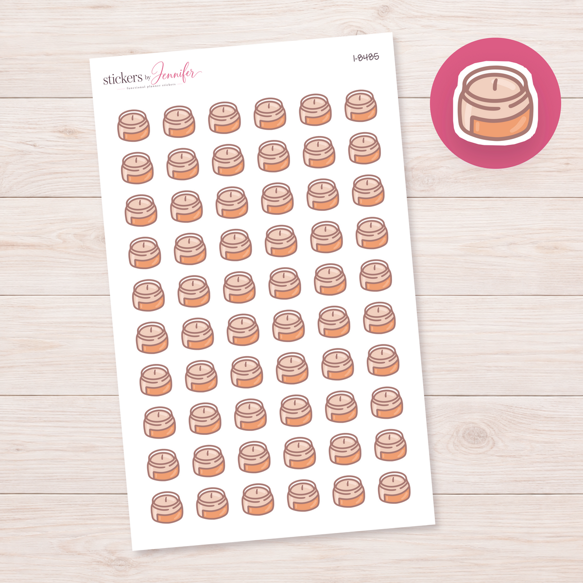 Round Autumn Candle Planner Stickers | I-8485