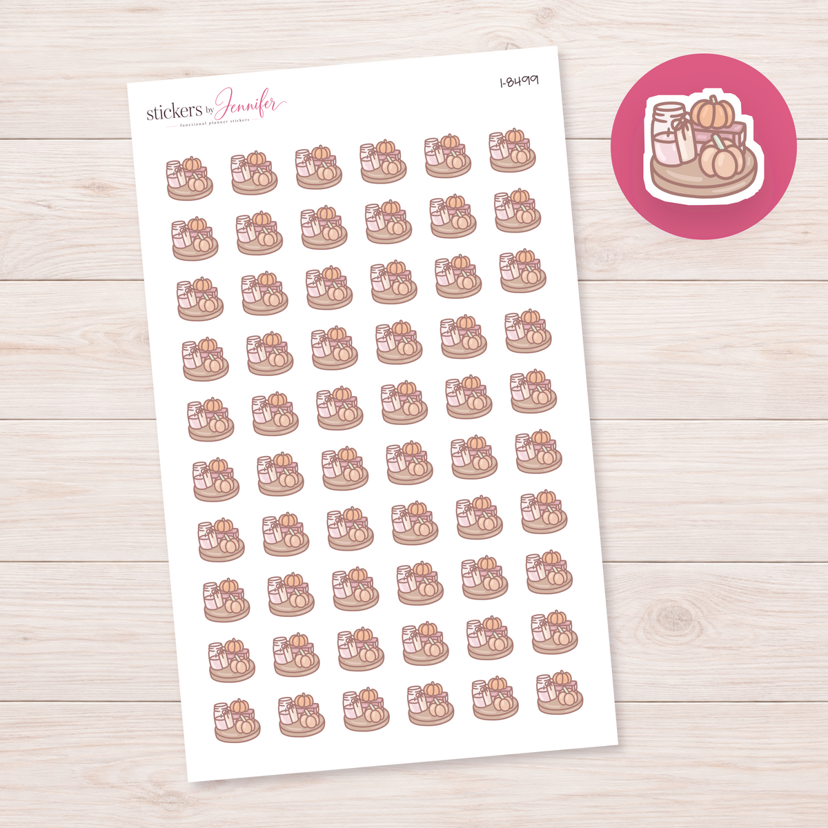 Pumpkins and Mason Jar Planner Stickers | I-8499