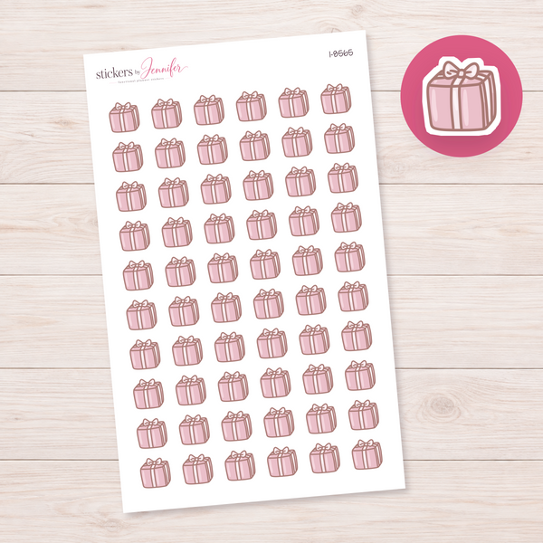 Pink Wrapped Gift Planner Stickers | I-8565