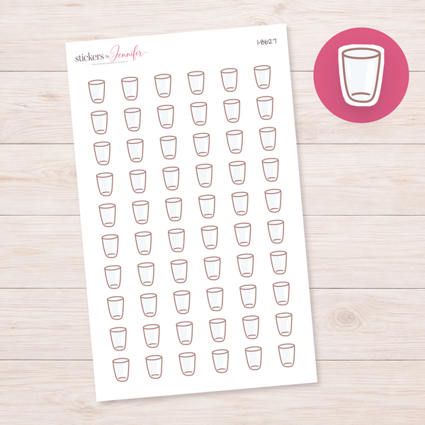 Empty Drinking Glass Planner Stickers | I-8627