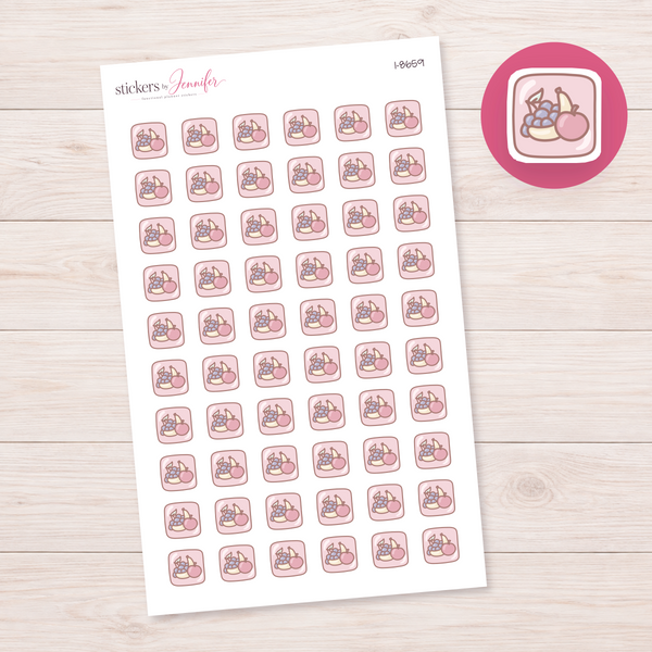 Rounded Square Fruit Planner Stickers | I-8659