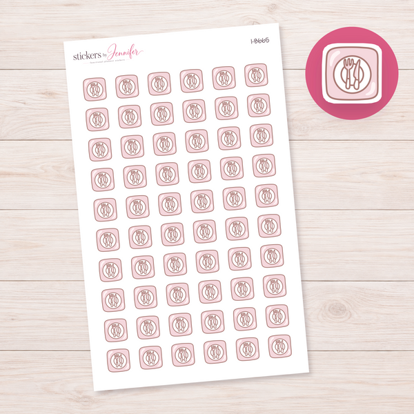 Rounded Square Dinner Plate Planner Stickers | I-8665