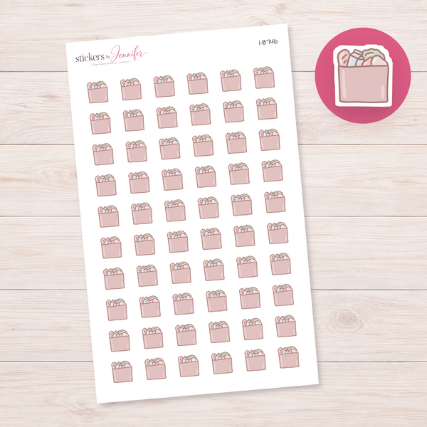 Full Grocery Bag Planner Stickers | I-8746