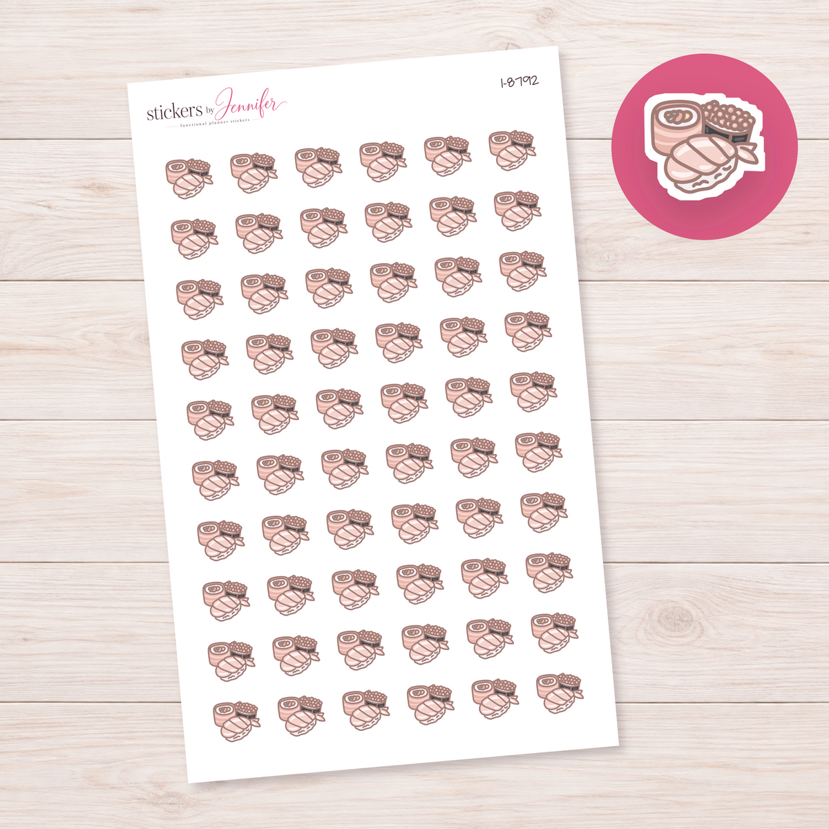 Assorted Sushi Trio Planner Stickers | I-8792