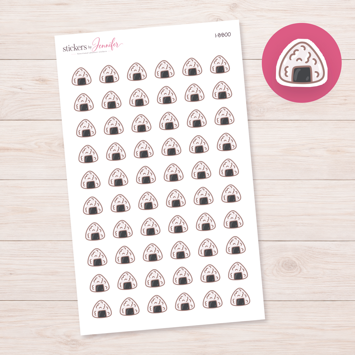 Onigiri Rice Ball Planner Stickers | I-8800