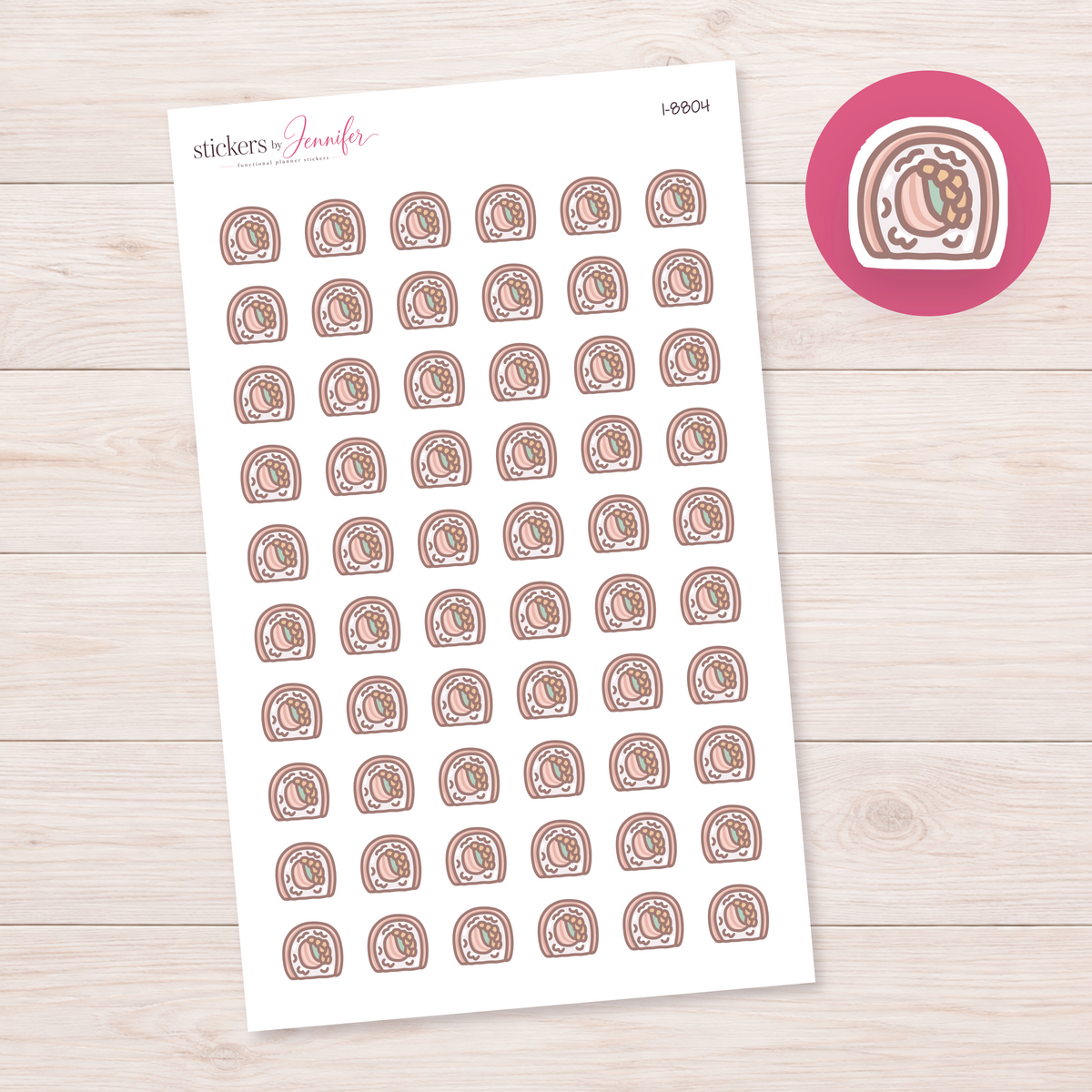 Sushi Roll Cross Section Planner Stickers | I-8804