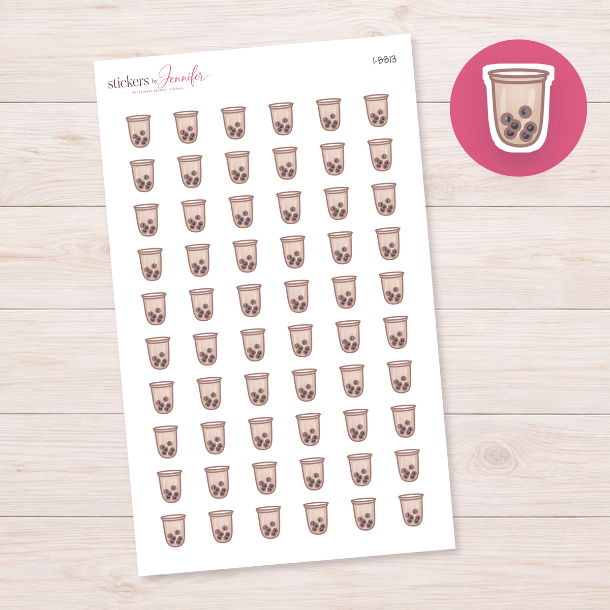 Bubble Tea Cup Planner Stickers | I-8813
