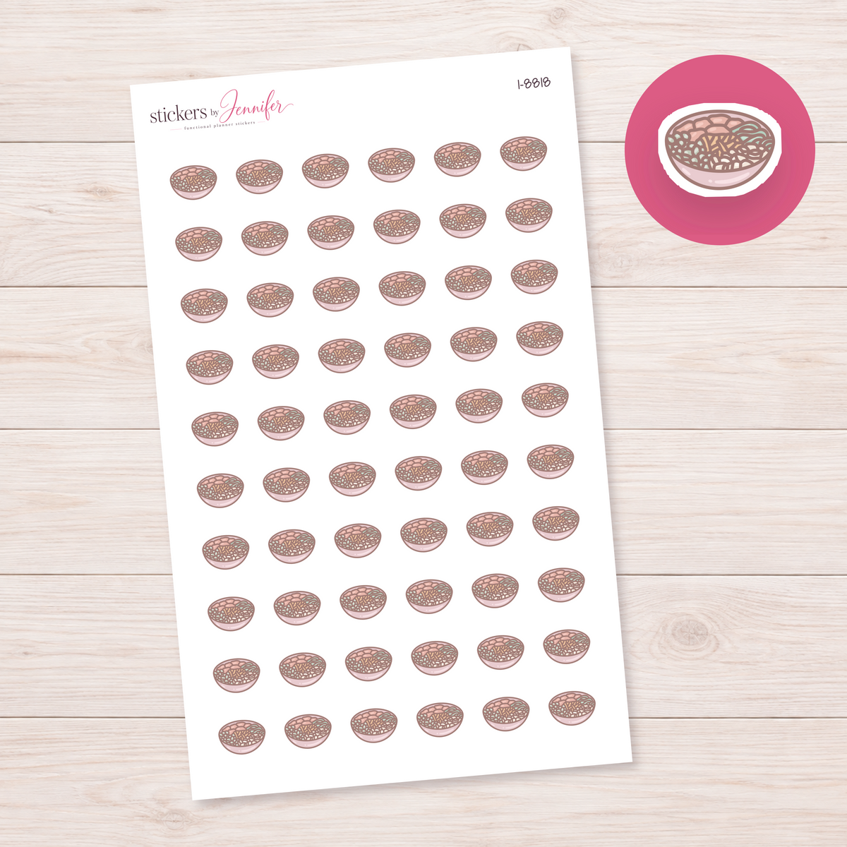 Rice and Vegetable Bowl Planner Stickers | I-8818