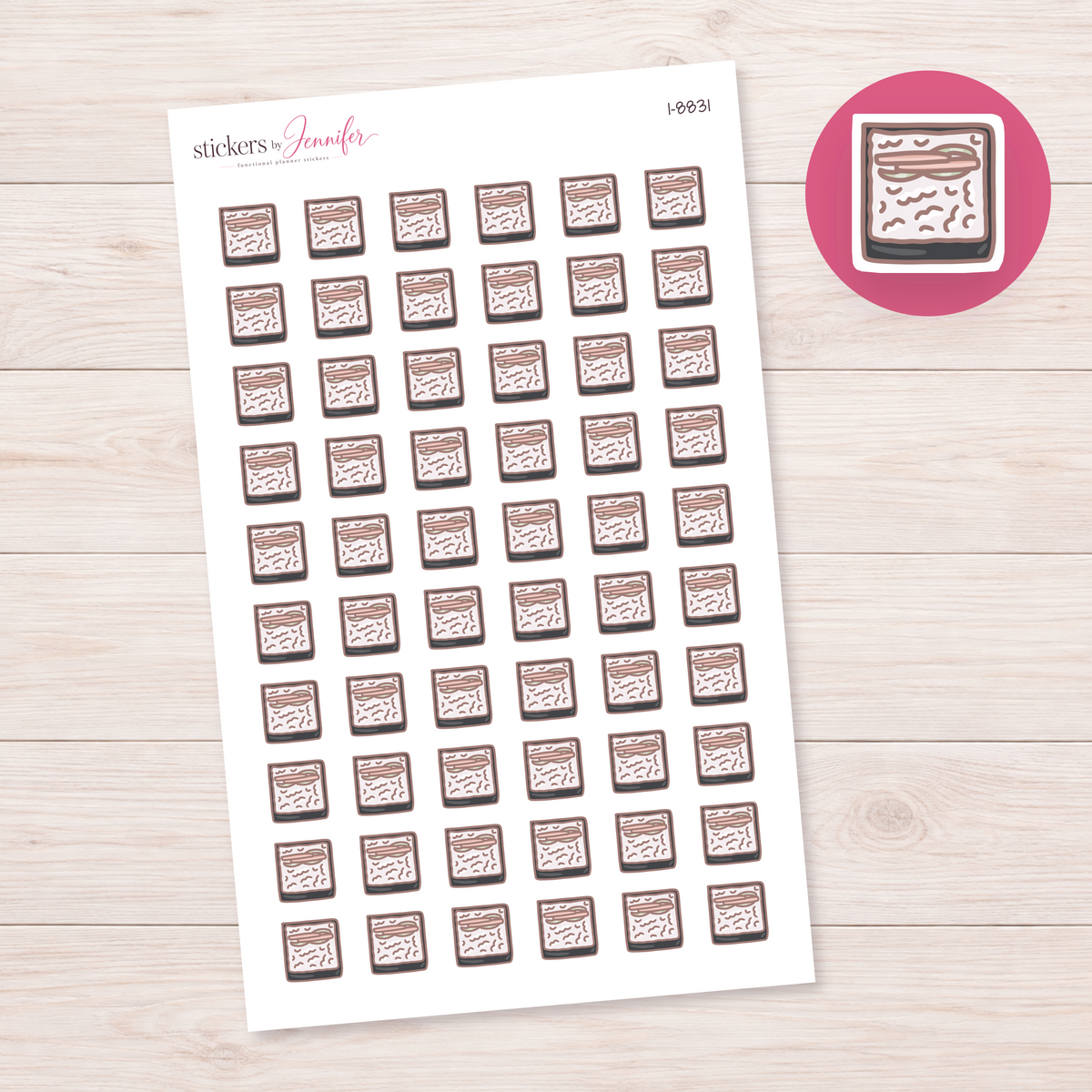 Open Sushi Roll Preparation Planner Stickers | I-8831