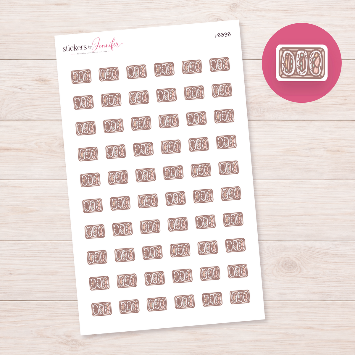Sandwich Lunch Tray Planner Stickers | I-8838