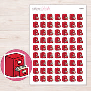File Archive Planner Stickers | I-8849 — 5 × 7 inch sheet and enlarged sticker detail