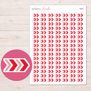 Arrow Planner Stickers | I-8850 — 5 × 7 inch sheet and enlarged sticker detail