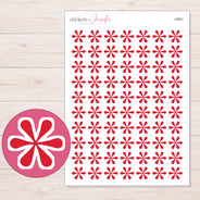 Asterisk Planner Stickers | I-8851 — 5 × 7 inch sheet and enlarged sticker detail