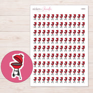 Barbecue Planner Stickers | I-8853 — 5 × 7 inch sheet and enlarged sticker detail