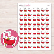 Bath Planner Stickers | I-8861 — 5 × 7 inch sheet and enlarged sticker detail