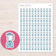 Blender Planner Stickers | I-8870 — 5 × 7 inch sheet and enlarged sticker detail