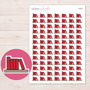 Bookshelf Planner Stickers | I-8872 — 5 × 7 inch sheet and enlarged sticker detail