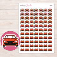 Car Planner Stickers | I-8883 — 5 × 7 inch sheet and enlarged sticker detail