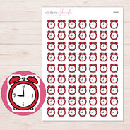 Clock Planner Stickers | I-8897 — 5 × 7 inch sheet and enlarged sticker detail