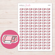 Pink Craft Cutting Machine Planner Stickers | I-8939 — 5 × 7 inch sheet and enlarged sticker detail
