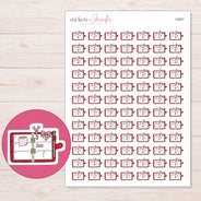 Open Decorated Planner Planner Stickers | I-9027 — 5 × 7 inch sheet and enlarged sticker detail