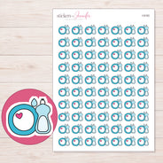 Blue Dish Soap and Plate Planner Stickers | I-9193 — 5 × 7 inch sheet and enlarged sticker detail