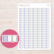 Lavender Foldout Planner Stickers | I-9223 — 5 × 7 inch sheet and enlarged sticker detail
