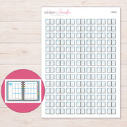 Open Blue Weekly Planner Stickers | I-9283 — 5 × 7 inch sheet and enlarged sticker detail