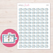 Open Decorated Planner Stickers | I-9302 — 5 × 7 inch sheet and enlarged sticker detail