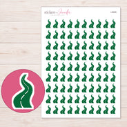 Green Winding Road Planner Stickers | I-9320 — 5 × 7 inch sheet and enlarged sticker detail
