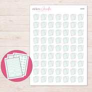 Mint Planner Sticker Sheets Planner Stickers | I-9339 — 5 × 7 inch sheet and enlarged sticker detail