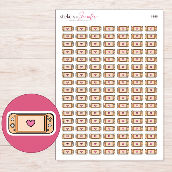 I-935 planner sticker sheet with enlarged sticker detail