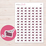 Pink Crochet Work in Progress Planner Stickers | I-9457 — 5 × 7 inch sheet and enlarged sticker detail