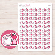 Pink Dish Soap and Plate Planner Stickers | I-9468 — 5 × 7 inch sheet and enlarged sticker detail