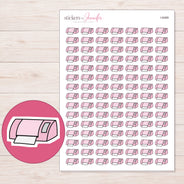 Pink Craft Cutting Machine Planner Stickers | I-9489 — 5 × 7 inch sheet and enlarged sticker detail