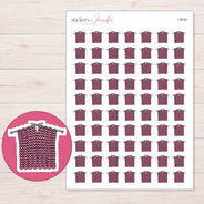 Pink Knitting Project Planner Stickers | I-9535 — 5 × 7 inch sheet and enlarged sticker detail
