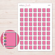 Pink Mini Disc Notebook Planner Stickers | I-9551 — 5 × 7 inch sheet and enlarged sticker detail