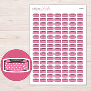 Pink Polka Dot Washi Roll Planner Stickers | I-9650 — 5 × 7 inch sheet and enlarged sticker detail