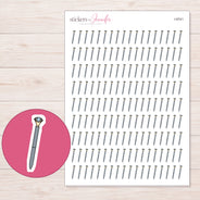 Gray Diamond Pen Planner Stickers | I-9741 — 5 × 7 inch sheet and enlarged sticker detail