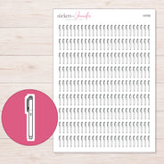 Light Gray Highlighter Planner Stickers | I-9758 — 5 × 7 inch sheet and enlarged sticker detail