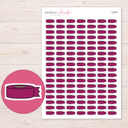 Magenta Washi Roll with Loose End Planner Stickers | I-9918 — 5 × 7 inch sheet and enlarged sticker detail