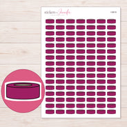 Magenta Washi Tape Roll Planner Stickers | I-9919 — 5 × 7 inch sheet and enlarged sticker detail