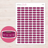 Magenta Bow Washi Tape Planner Stickers | I-9920 — 5 × 7 inch sheet and enlarged sticker detail